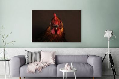 Leinwandbilder - 140x90 cm - Nahaufnahme eines Hahns (Gr. 140x90 cm)