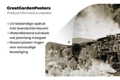 Gartenposter - 90x60 cm - Eine antike Dampflokomotive (Gr. 90x60 cm)
