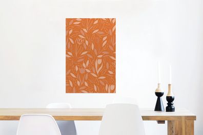 Glasbilder - 60x90 cm - Tulpen - Muster - Orange (Gr. 60x90 cm)