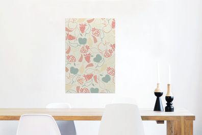Glasbilder - 60x90 cm - Obst - Pastell - Muster (Gr. 60x90 cm)