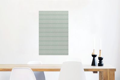 Glasbilder - 60x90 cm - Grün - Grau - Muster (Gr. 60x90 cm)