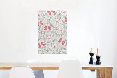 Glasbilder - 60x90 cm - Blumen - Tropisch - Muster (Gr. 60x90 cm)