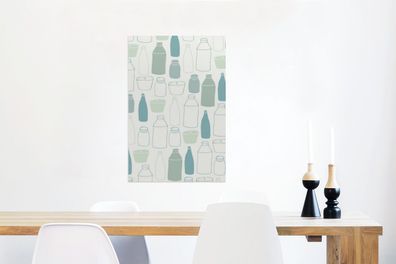 Glasbilder - 60x90 cm - Krug - Schale - Muster (Gr. 60x90 cm)