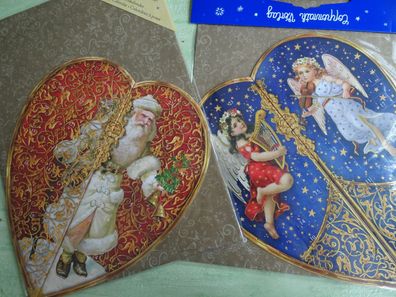 Adventskalender Aufstellkalenderkarte mit Kuvert Coppenrath Engelkonzert Santa