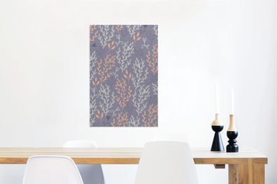 Glasbilder - 60x90 cm - Äste - Blätter - Muster (Gr. 60x90 cm)