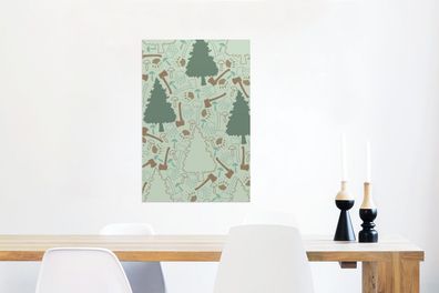 Glasbilder - 60x90 cm - Tannenbaum - Wald - Muster (Gr. 60x90 cm)