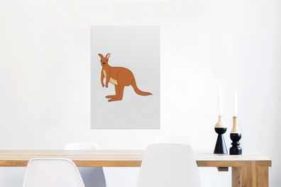 Glasbilder - 40x60 cm - Känguru - Kinder - Weiß (Gr. 40x60 cm)