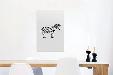 Glasbilder - 40x60 cm - Zebra - Weiß - Kinder (Gr. 40x60 cm)