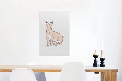 Glasbilder - 40x60 cm - Kaninchen - Kinder - Weiß (Gr. 40x60 cm)