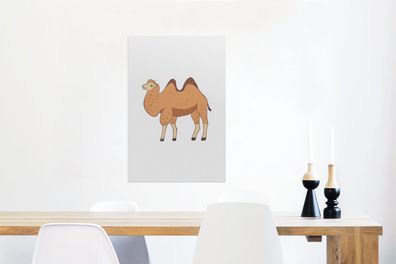 Glasbilder - 40x60 cm - Kamel - Kinder - Weiß (Gr. 40x60 cm)