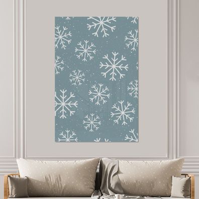 Glasbilder - 100x150 cm - Schneeflocken - Muster - Schnee (Gr. 100x150 cm)