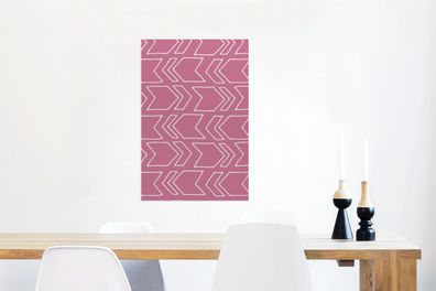 Glasbilder - 60x90 cm - Pfeile - Rosa - Muster (Gr. 60x90 cm)