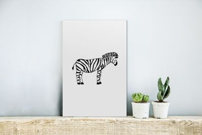 Glasbilder - 20x30 cm - Zebra - Weiß - Kinder (Gr. 20x30 cm)
