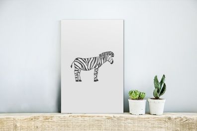 Glasbilder - 20x30 cm - Zebra - Kinder - Weiß (Gr. 20x30 cm)
