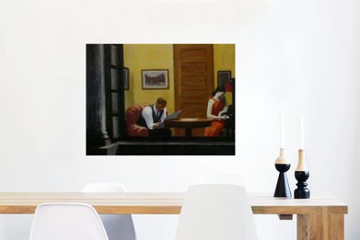 Glasbilder - 80x60 cm - Zimmer in New York - Edward Hopper (Gr. 80x60 cm)