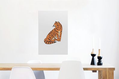 Glasbilder - 60x90 cm - Tiger - Kinder - Weiß (Gr. 60x90 cm)