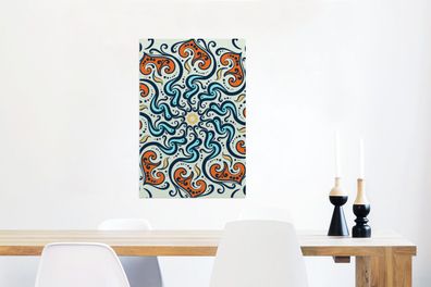 Glasbilder - 40x60 cm - Blume - Muster - Abstrakt (Gr. 40x60 cm)