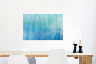 Glasbilder - 60x40 cm - Aquarell - Blau - Muster (Gr. 60x40 cm)