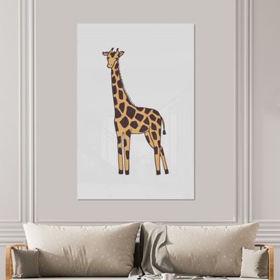 Glasbilder - 100x150 cm - Giraffe - Kinder - Weiß (Gr. 100x150 cm)