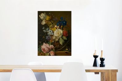 Glasbilder - 60x80 cm - Stillleben mit Blumen - Gemälde von G.J.J Van Os