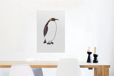 Glasbilder - 60x90 cm - Pinguin - Kinder - Weiß (Gr. 60x90 cm)