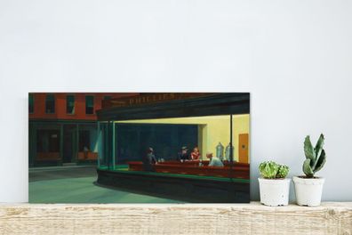 Glasbilder - 40x20 cm - Nighthawks - Edward Hopper (Gr. 40x20 cm)