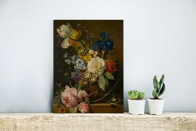 Glasbilder - 30x40 cm - Stillleben mit Blumen - Gemälde von G.J.J Van Os