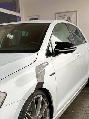 Spiegelkappen Schwarz Hochglanz Horn für VW Golf 7 R Line GTI GTD