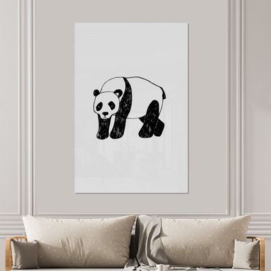 Glasbilder - 100x150 cm - Panda - Kinder - Weiß (Gr. 100x150 cm)