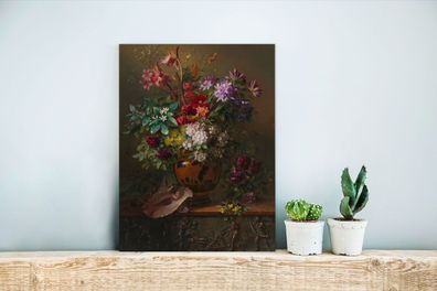 Glasbilder - 30x40 cm - Stillleben mit Blumen in einer griechischen Vase: Allegorie d