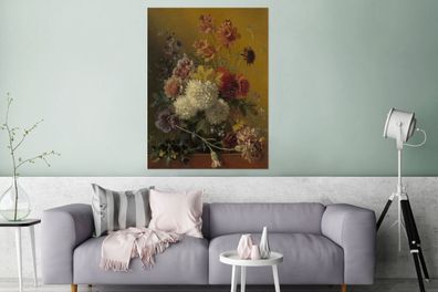 Glasbilder - 90x120 cm - Stillleben mit Blumen - Gemälde von G.J.J Van Os