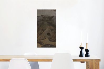 Glasbilder - 60x120 cm - Die Hölle und die Flut - Gemälde von Hieronymus Bosch