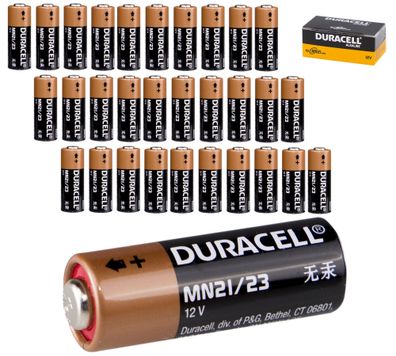 30x Duracell MN21 Batterie 12V 33mAh - 23GA LRV08 23A V23GA LR23A A23 - 30 Stück