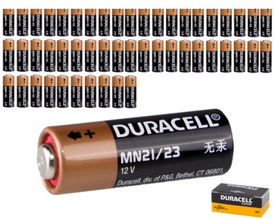 50x Duracell MN21 Batterie 12V 33mAh - 23GA LRV08 23A V23GA LR23A A23 - 50 Stück