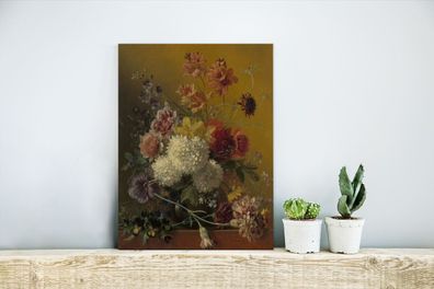 Glasbilder - 30x40 cm - Stillleben mit Blumen - Gemälde von G.J.J Van Os