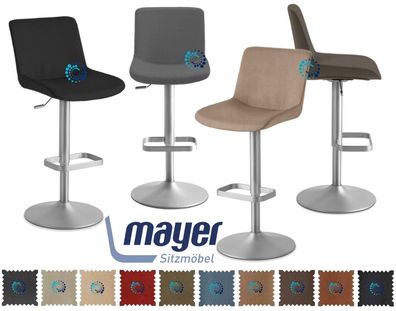 Mayer Barhocker 1235 myDIVO Chrom matt, Microfaser im Leder-Look, 10 Farben