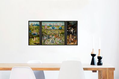 Glasbilder - 120x60 cm - Garten der Lüste - Gemälde von Hieronymus Bosch