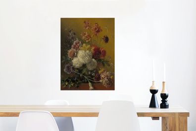 Glasbilder - 60x80 cm - Stillleben mit Blumen - Gemälde von G.J.J Van Os
