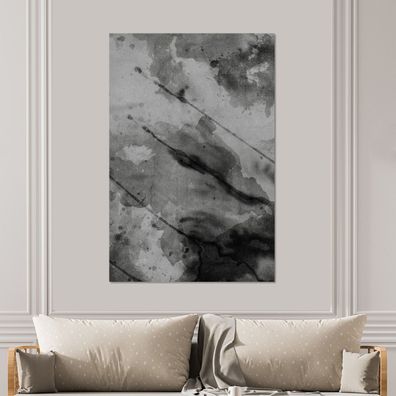 Glasbilder - 100x150 cm - Aquarell - Schwarz - Grau - Abstrakt (Gr. 100x150 cm)