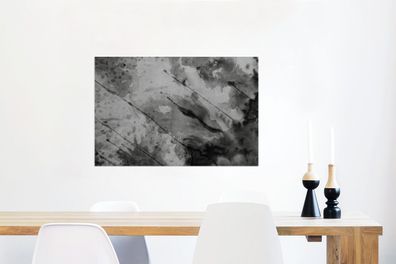Glasbilder - 60x40 cm - Aquarell - Grau - Abstrakt (Gr. 60x40 cm)