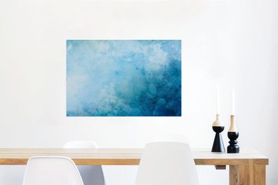 Glasbilder - 90x60 cm - Aquarell - Hellblau (Gr. 90x60 cm)