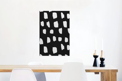 Glasbilder - 40x60 cm - Schwarz - Weiß - Einfach - Muster (Gr. 40x60 cm)