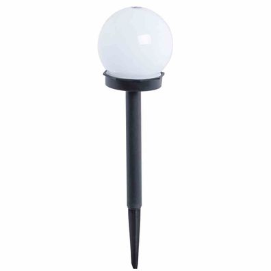 Solarleuchte Kugel, weiß,10 x 38 cm Kunststoff weiß/ schwarz, 2 x kaltweiß LED