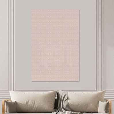 Glasbilder - 100x150 cm - Rosa - Weiß - Muschel - Muster (Gr. 100x150 cm)