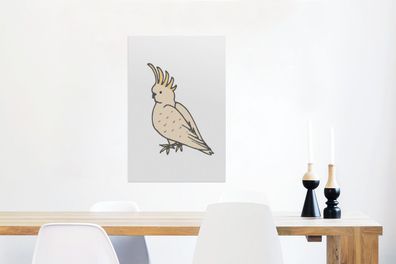 Glasbilder - 60x90 cm - Kinder - Vogel - Weiß (Gr. 60x90 cm)