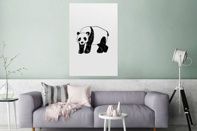 Glasbilder - 80x120 cm - Panda - Kinder - Weiß (Gr. 80x120 cm)