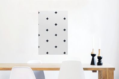 Glasbilder - 40x60 cm - Muster - Schwarz - Weiß - Plus (Gr. 40x60 cm)