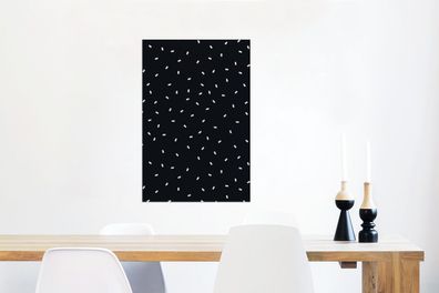Glasbilder - 60x90 cm - Muster - Sprinkles - Schwarz (Gr. 60x90 cm)