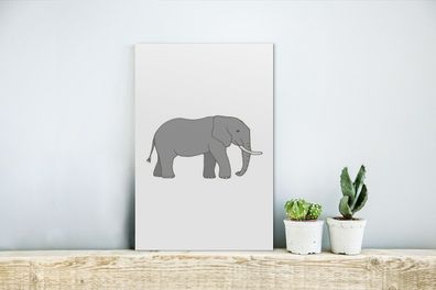 Glasbilder - 20x30 cm - Elefant - Kinder - Weiß (Gr. 20x30 cm)