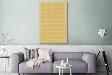 Leinwandbilder - 90x140 cm - Gelb - Grau - Muster (Gr. 90x140 cm)
